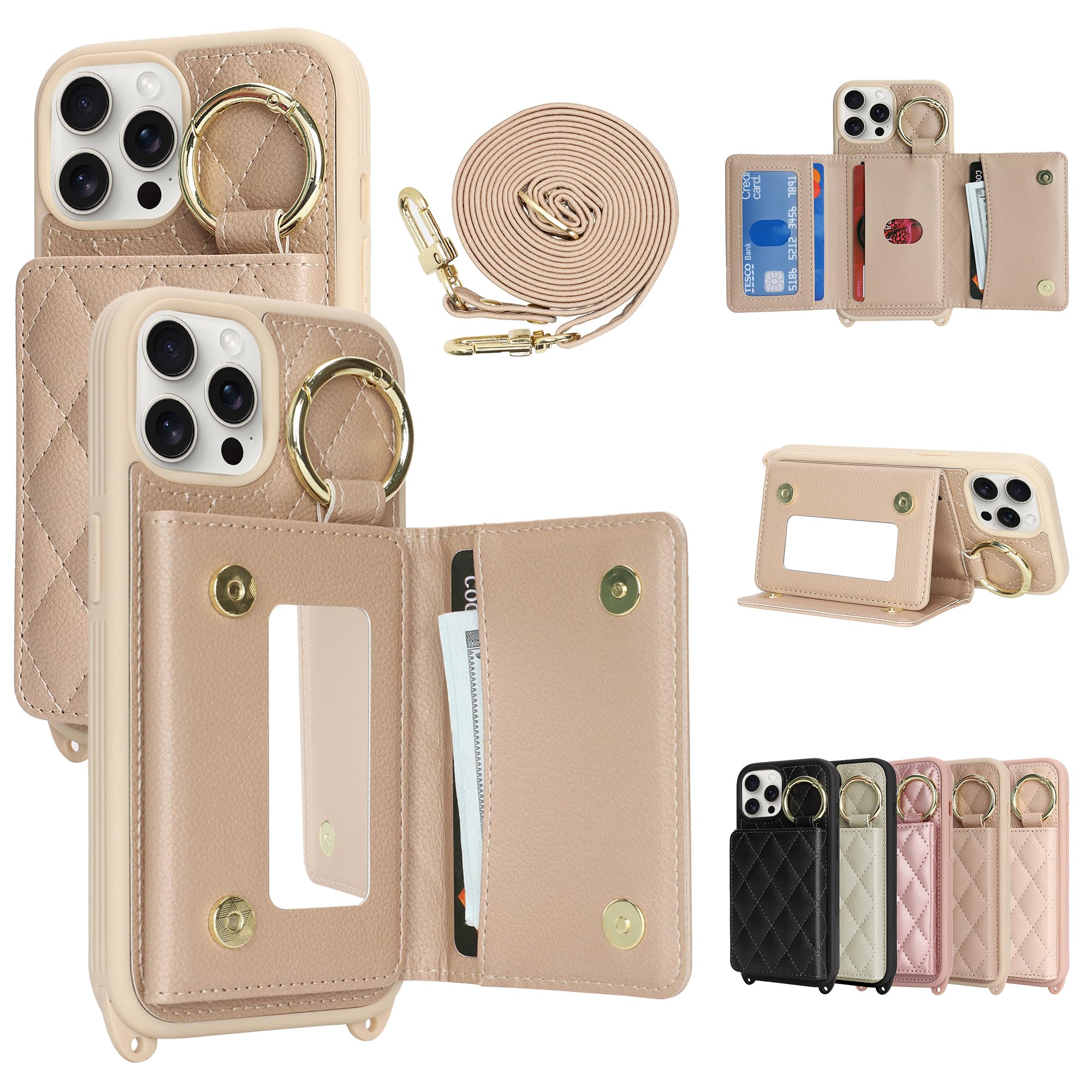 Amazon.co.jp: CLICSUN iPhone 16 Pro 用 ケース ショルダー 背面